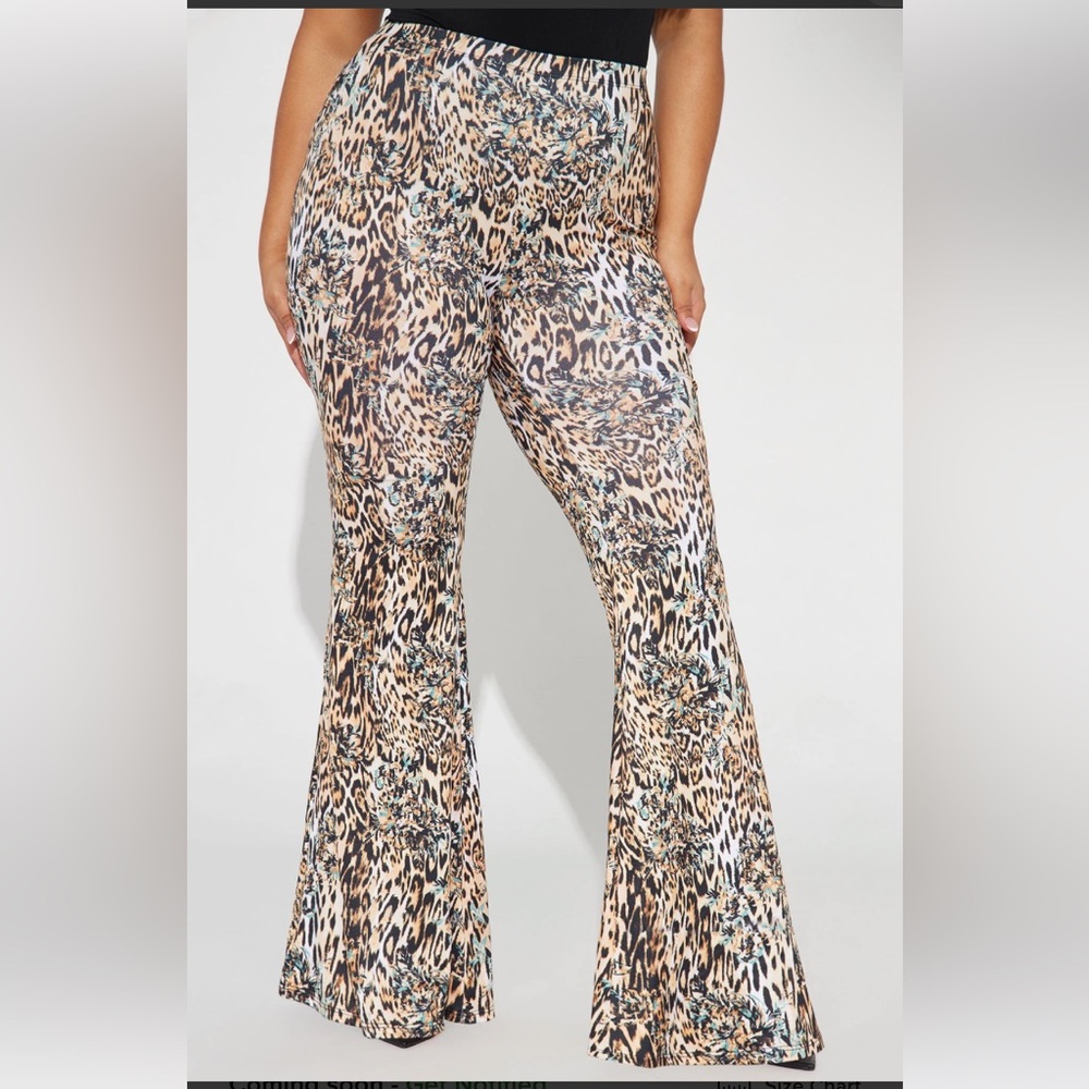 Plus Size Animal Print Flare Pants
